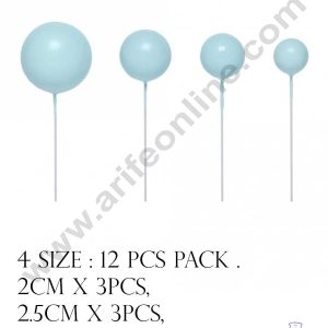 CAKE DECOR™ Blue Faux Balls Topper For Cake and Cupcake Decoration - ( 12 pcs Pack )
