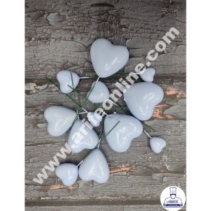 CAKE DECOR™ Blue Faux Heart Topper For Cake and Cupcake Decoration - ( 12 pcs Pack )