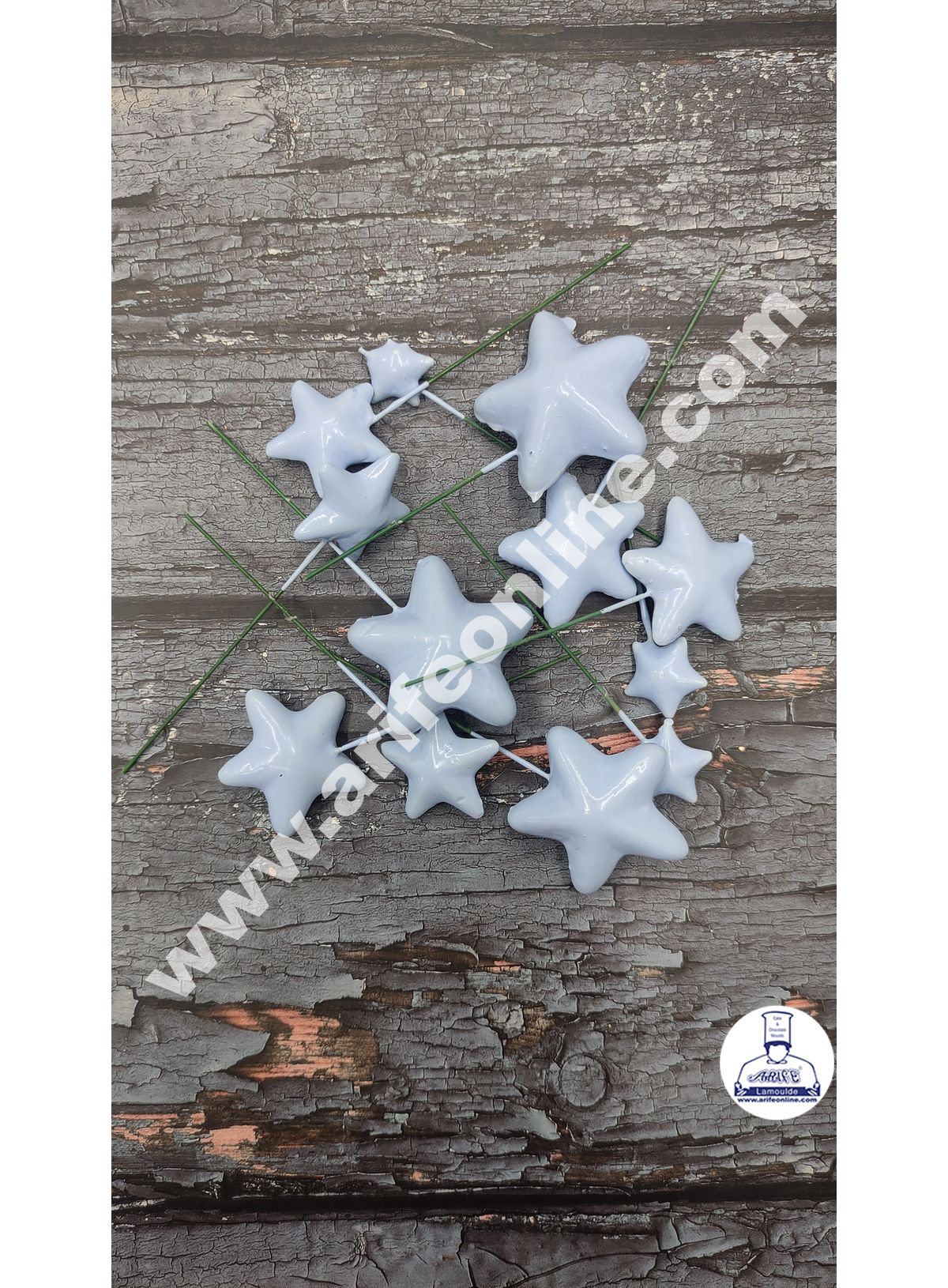 CAKE DECORβ’ Blue Faux Star Topper For Cake and Cupcake Decoration - ( 12 pcs Pack )