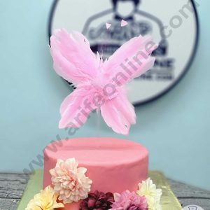 CAKE DECOR™ Butterfly Feather Topper For Cake Decorations - Pink ( 1 pc Pack )