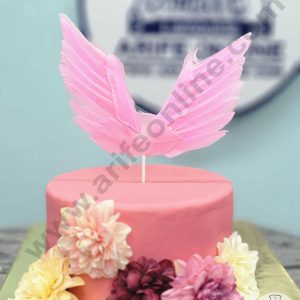 CAKE DECOR™ Butterfly Wing Feather Topper For Cake Decorations - Pink ( 1 pc Pack )