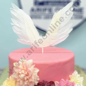CAKE DECOR™ Butterfly Wing Feather Topper For Cake Decorations - White ( 1 pc Pack )