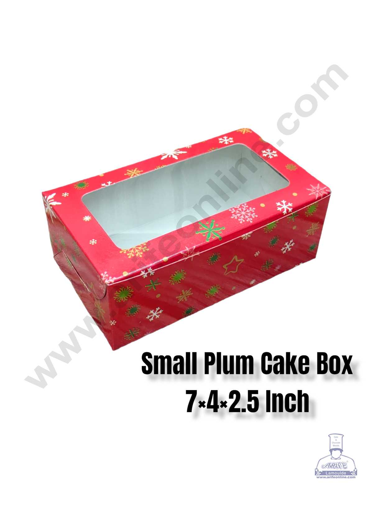 CAKE DECORβ’ Christmas Theme 4 Plum Cake Box Clear Window, Plum Carriers β Small ( 10 Pcs Pack )