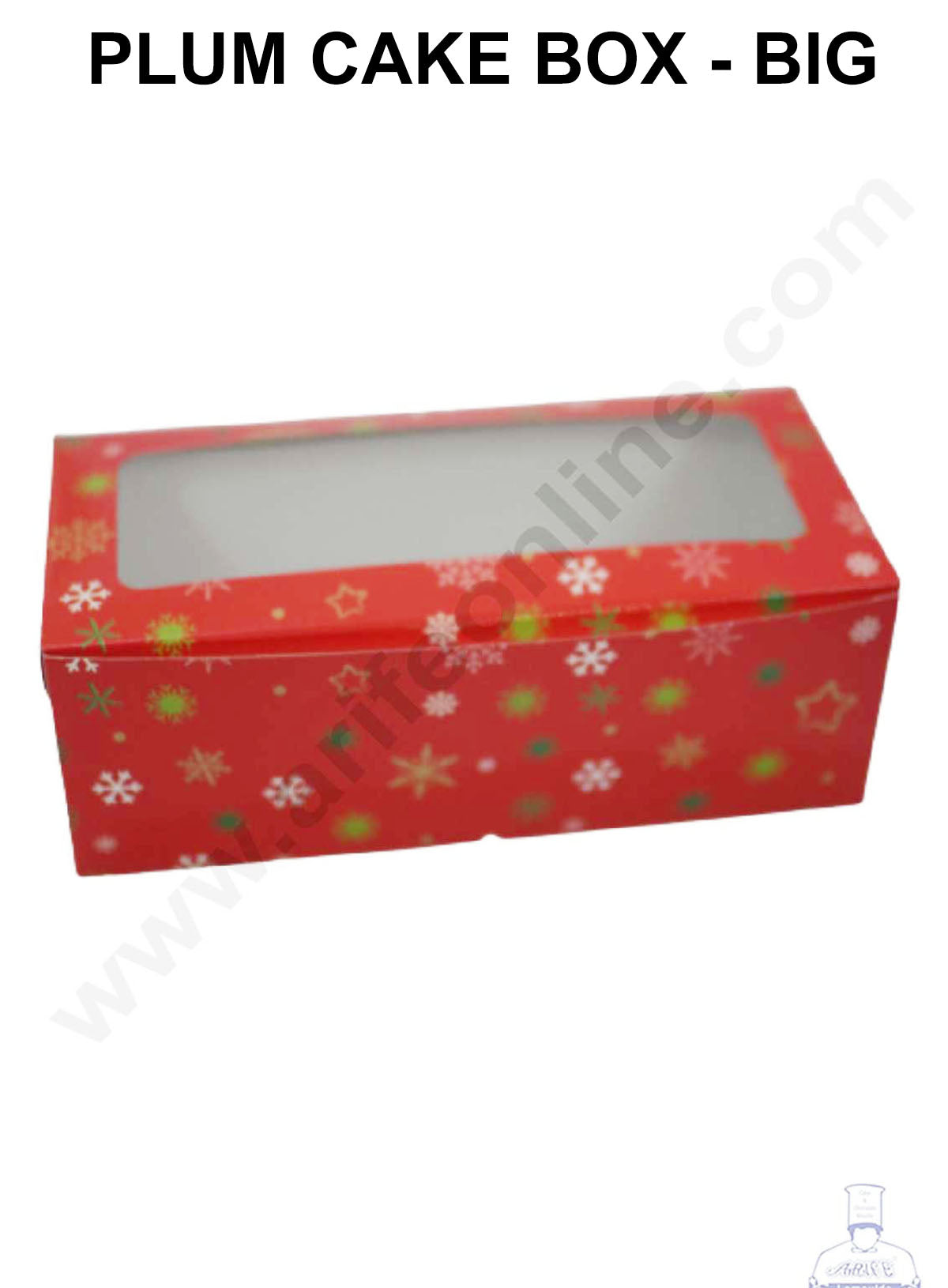 CAKE DECOR™ Christmas Theme Plum Cake Box Clear Window, Plum Carriers – Big ( 10 Pcs Pack )