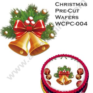CAKE DECORβ’ Edible Christmas Theme Topper Pre Cut Wafer Paper High Quality - Christmas Bells - ( 1 pc Pack ) SBWCPC-004