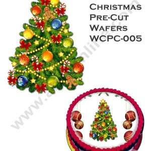 CAKE DECORβ’ Edible Christmas Theme Topper Pre Cut Wafer Paper High Quality - Christmas Tree - ( 1 pc Pack ) SBWCPC-005