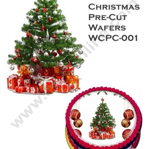 CAKE DECORβ’ Edible Christmas Theme Topper Pre Cut Wafer Paper High Quality - Christmas Tree - ( 1 pc Pack ) SBWCPC-001