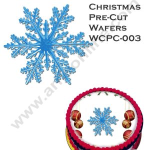 CAKE DECORβ’ Edible Christmas Theme Topper Pre Cut Wafer Paper High Quality - Snowflakes - ( 1 pc Pack ) SBWCPC-003