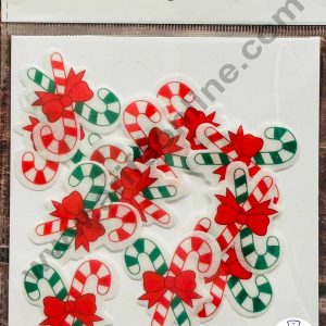 CAKE DECORβ’ Edible Pre Cut Wafer Paper - Candy Canes Cake and Cupcake Topper - ( Set of 11 pcs) SBPC-Christmas-004