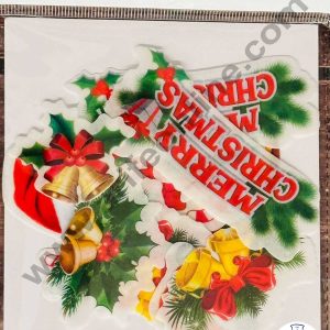 CAKE DECORβ’ Edible Pre Cut Wafer Paper - Merry Christmas Bells and Santa Hat Cake and Cupcake Topper - ( Set of 12 pcs) SBPC-Christmas-008