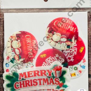 CAKE DECORβ’ Edible Pre Cut Wafer Paper - Merry Christmas Cake and Cupcake Topper - ( Set of 10 pcs) SBPC-Christmas-005