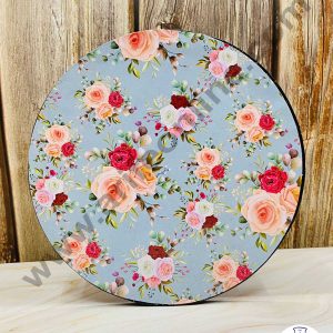 CAKE DECOR™ Floral Design Round Drum Cake Board Cake Base - 12 Inch