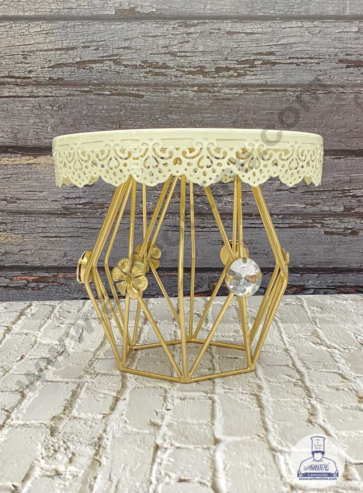 CAKE DECOR™ Geometric Cake Stand with Design White Top ( SBCS-170 )