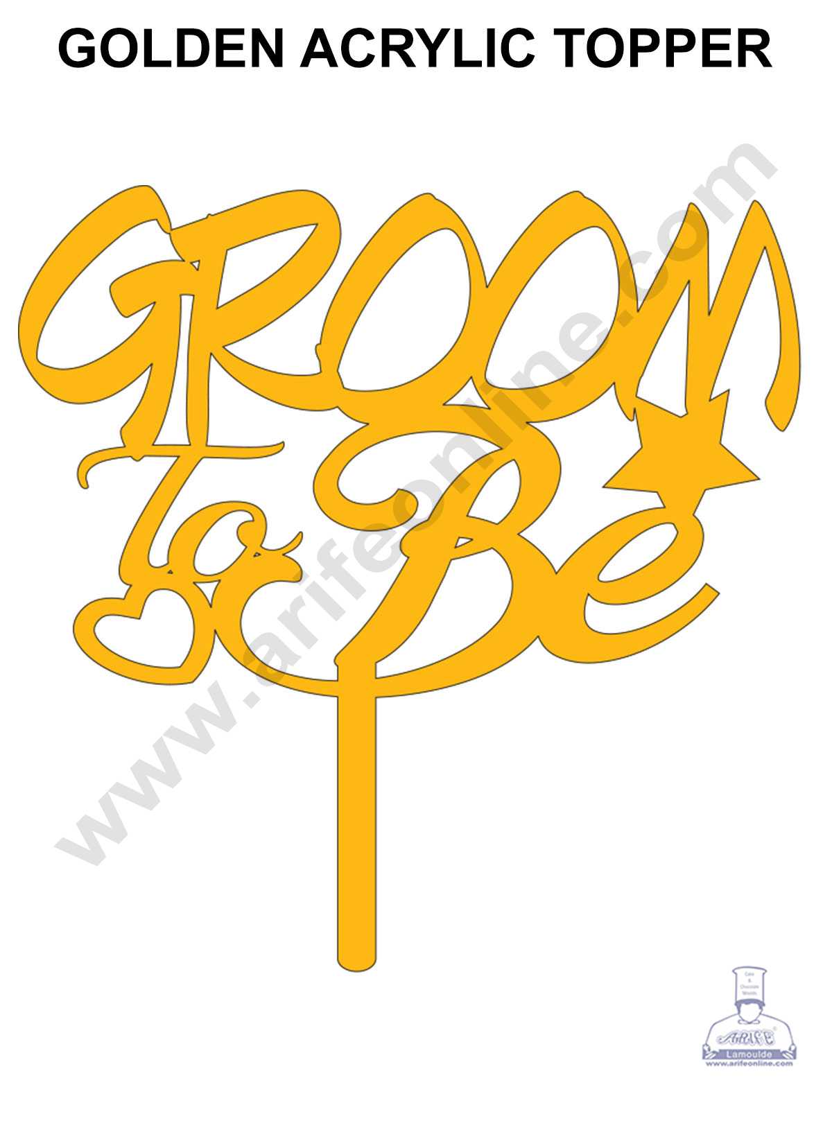 CAKE DECOR™ Golden Acrylic Cake Topper - Groom To Be ( SBMT-GTB-001 )