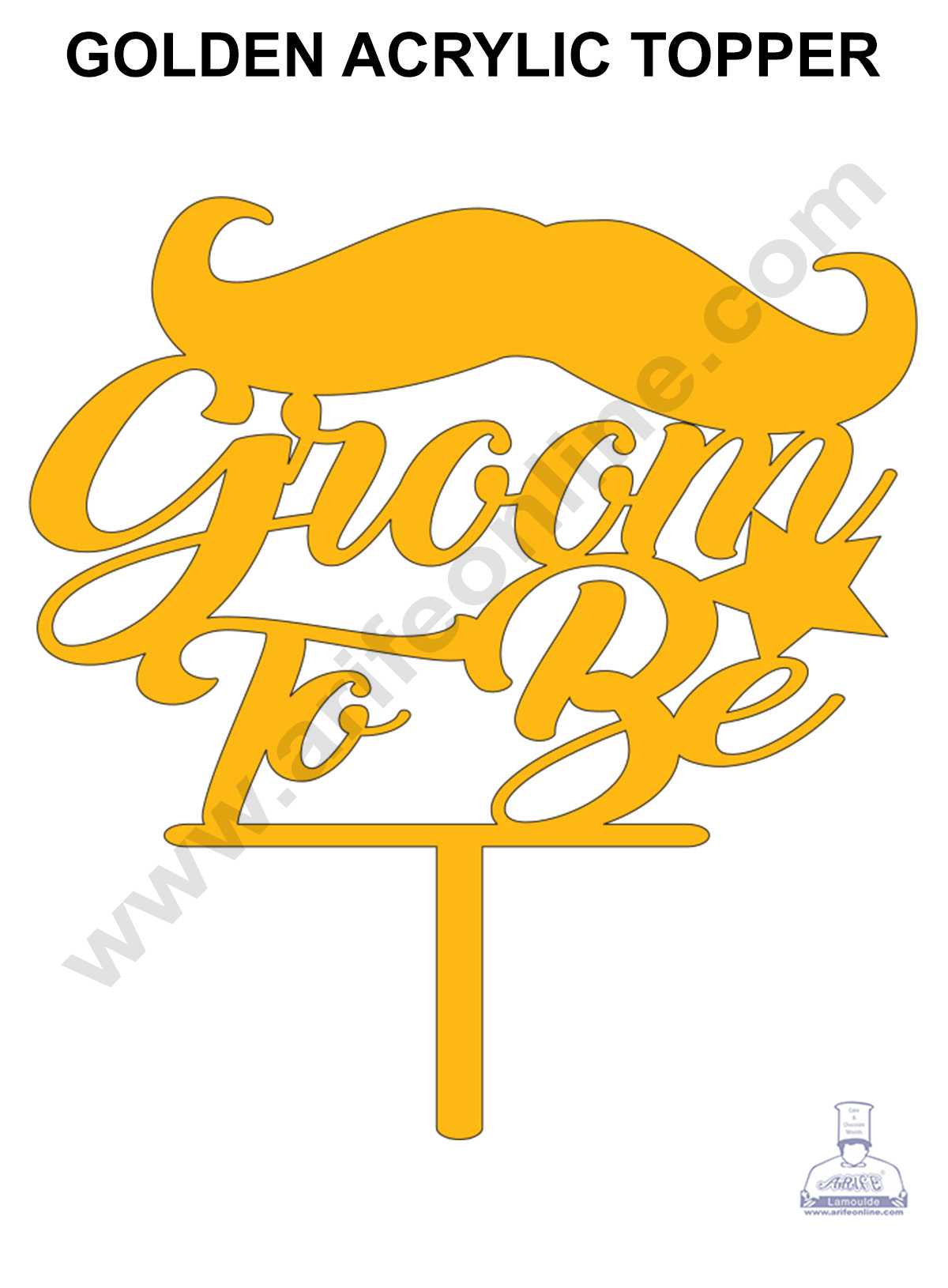 CAKE DECOR™ Golden Acrylic Cake Topper - Groom To Be ( SBMT-GTB-002 )