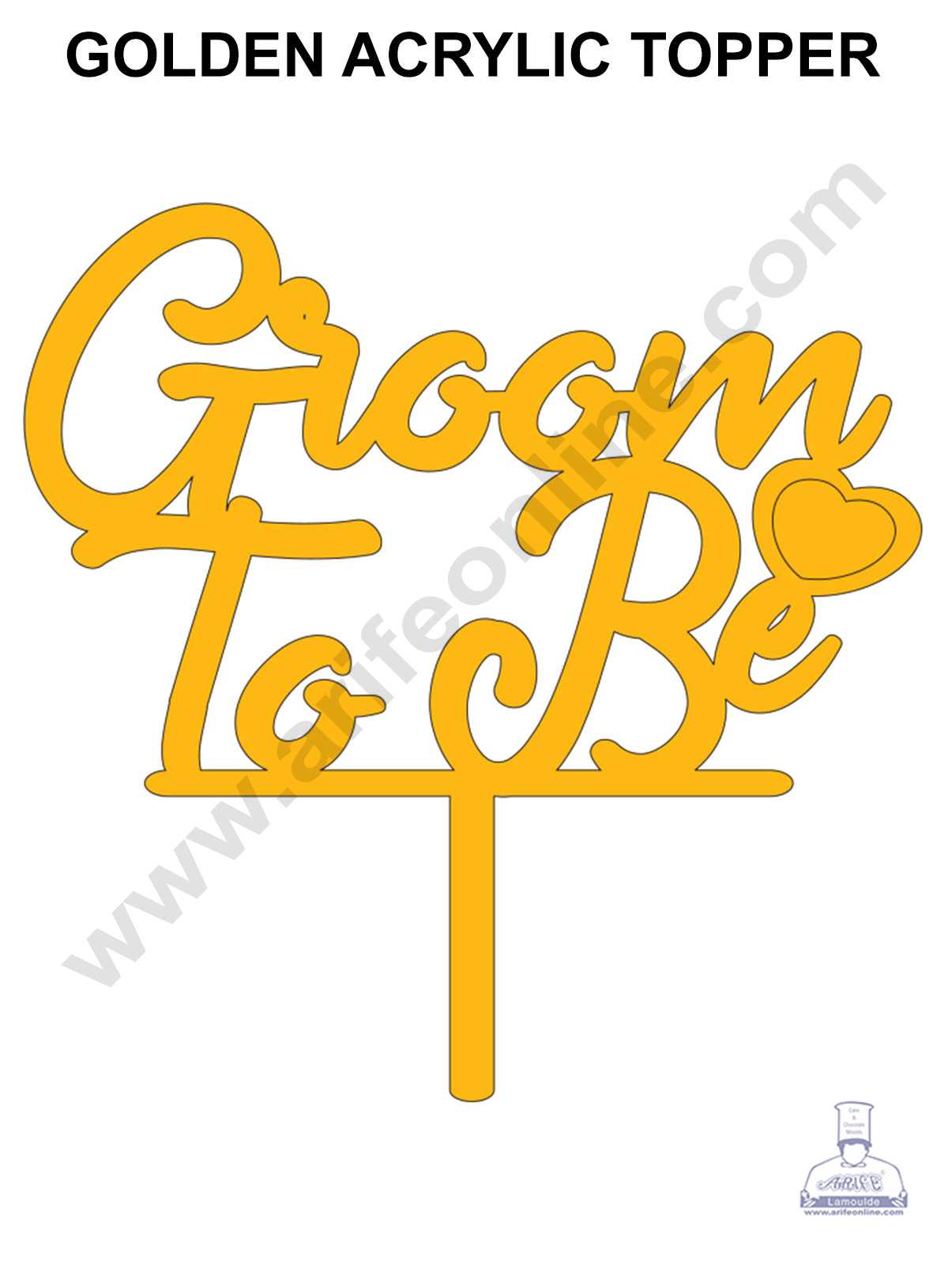 CAKE DECOR™ Golden Acrylic Cake Topper - Groom To Be ( SBMT-GTB-003 )