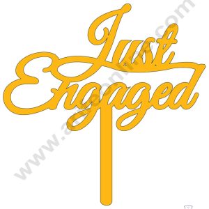CAKE DECOR™ Golden Acrylic Cake Topper - Just Engaged ( SBMT-JE-001 )