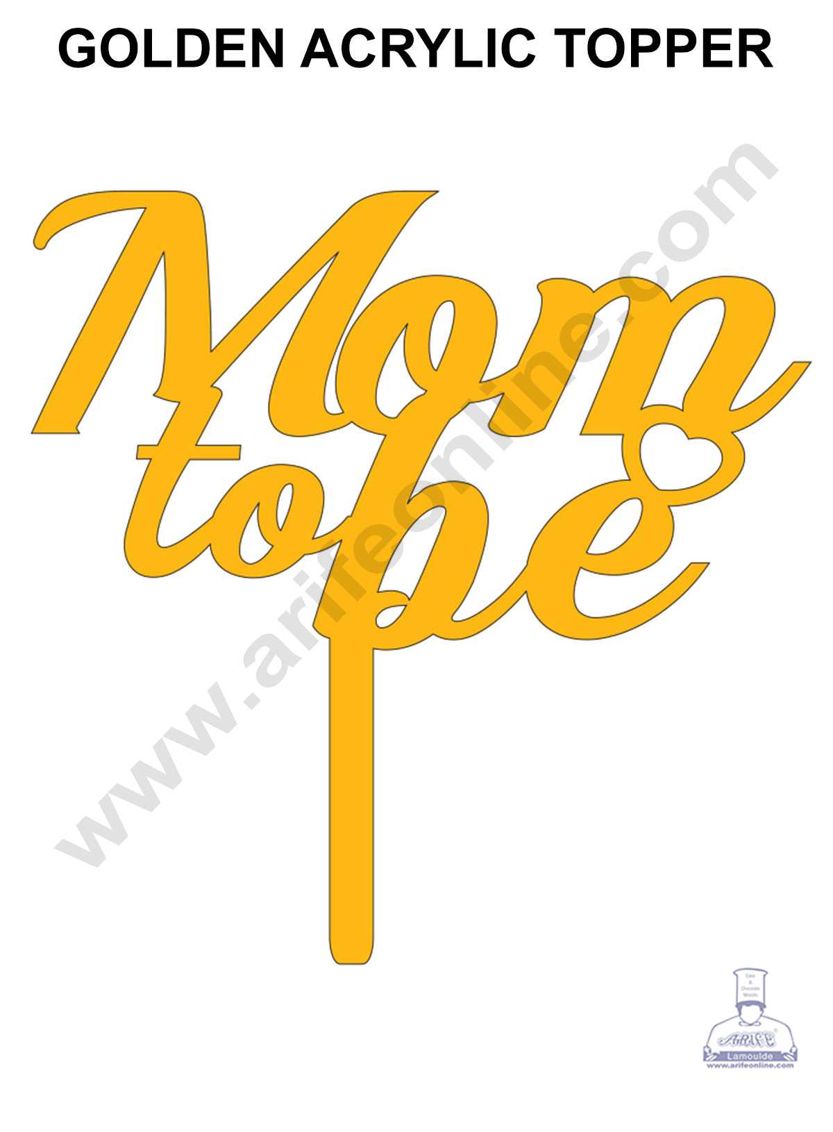 CAKE DECOR™ Golden Acrylic Cake Topper - Mom To Be ( SBMT-MTB-001 )
