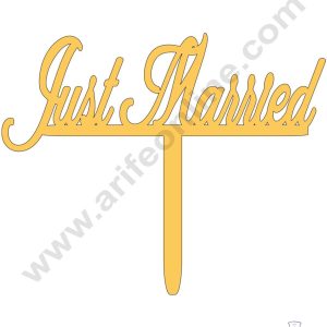 CAKE DECOR™ Golden Acrylic Cake Topper – Just Married ( SBMT-JM-001 )