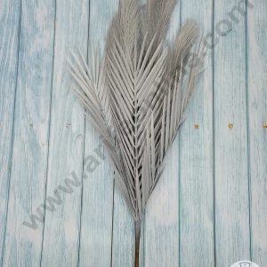 CAKE DECOR™ Grey Color Artificial Pampas Grass With Reeds For Cake Decoration Bouquet Wedding Party Centerpieces Decorative – Grey (1 Stick)
