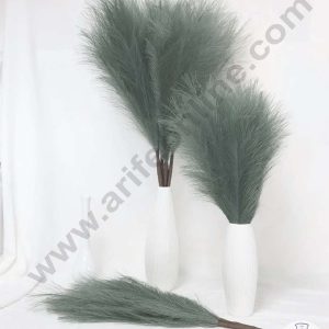 CAKE DECOR™ Greyish Green Color Artificial Dried Pampas Grass For Cake Decoration Bouquet Wedding Party Centerpieces Decorative – Greyish Green (1 Stick)