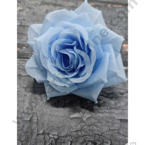 CAKE DECOR™ Large Rose Artificial Flower For Cake Decoration – Blue ( 5 pc pack )
