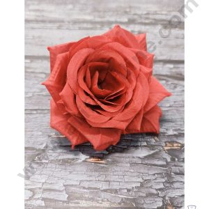 CAKE DECOR™ Large Rose Artificial Flower For Cake Decoration – Red ( 5 pc pack )