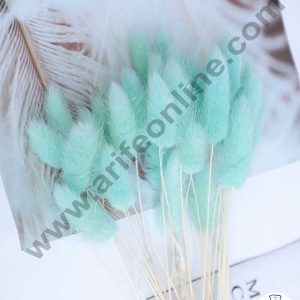 CAKE DECOR™ Light Blue Color Natural Bunny Tails For Cake Decoration Bouquet Wedding Party Centerpieces Decorative – Light Blue (50 pcs pack)