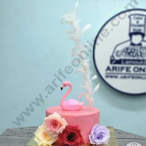 CAKE DECORβ’ Long Stick Feather With Pearl Beads Topper For Cake Decorations - White ( 1 pc Pack )