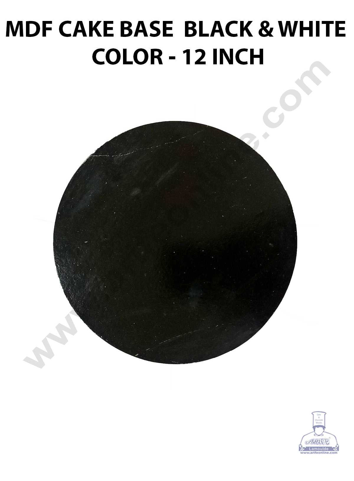 CAKE DECOR™ MDF Cake Base 10 Pieces Round - Black And White Color - 12 inch