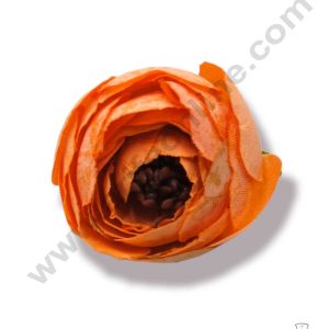 CAKE DECOR™ Medium Peony Artificial Flower For Cake Decoration – Orange ( 10 pc pack )