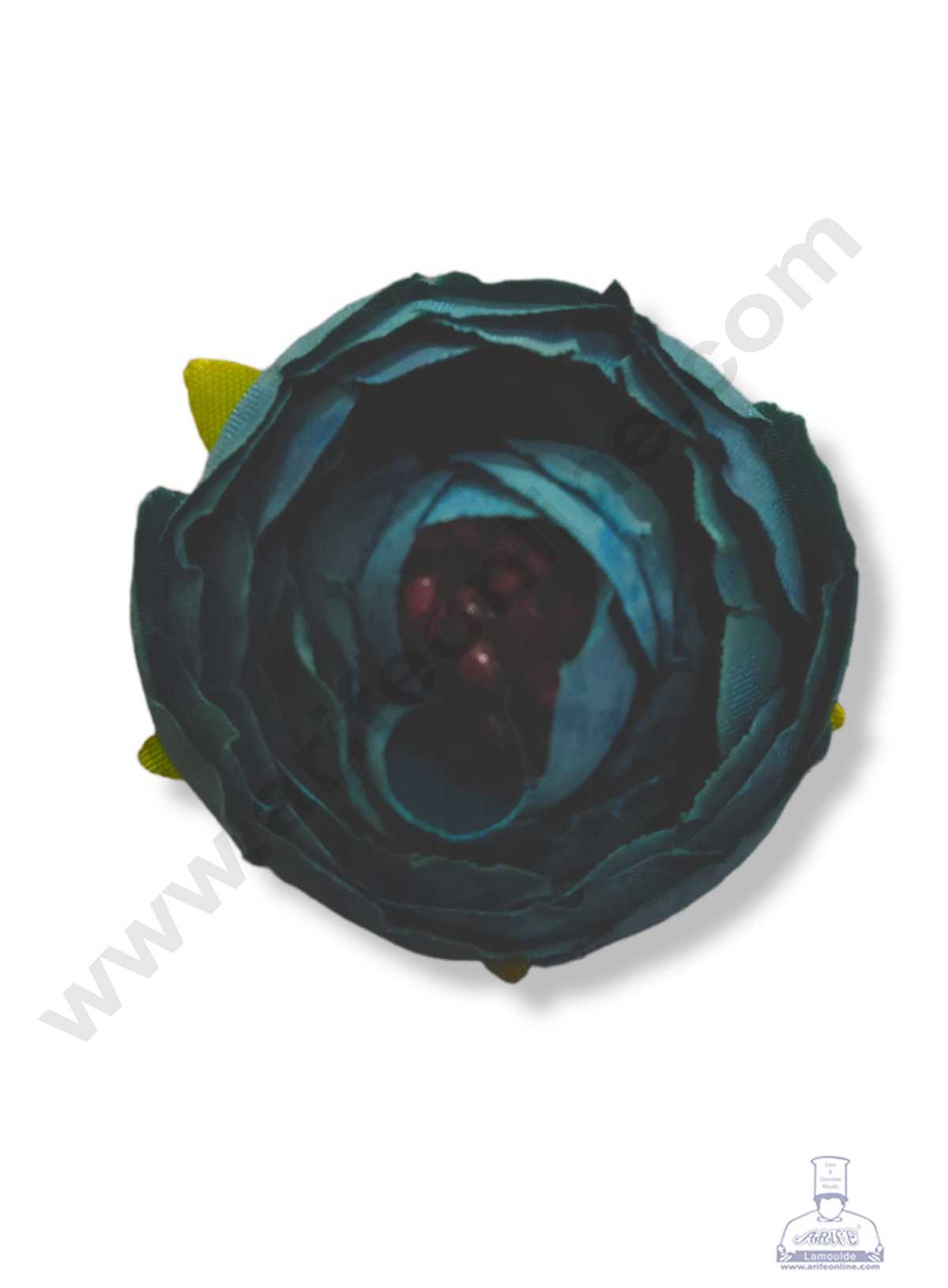 CAKE DECOR™ Medium Peony Artificial Flower For Cake Decoration – Teal ( 10 pc pack )