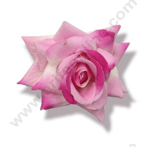CAKE DECOR™ Medium Velvet Rose Artificial Flower For Cake Decoration – Pink ( 10 pcs Pack )
