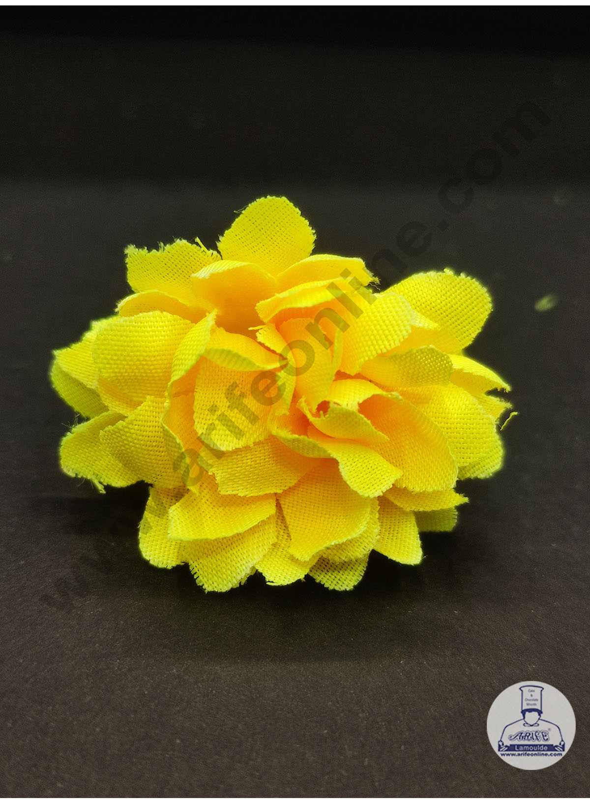 CAKE DECOR™ Mini Dahlia Artificial Flower For Cake Decoration – Yellow ( 10 pc pack )
