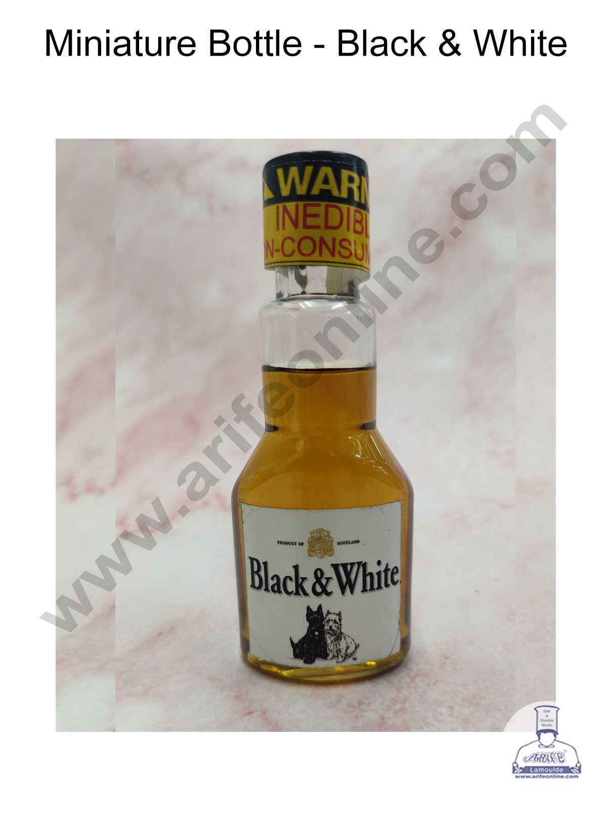 CAKE DECORβ’ Miniature Bottles for Cake Decoration - Black & White