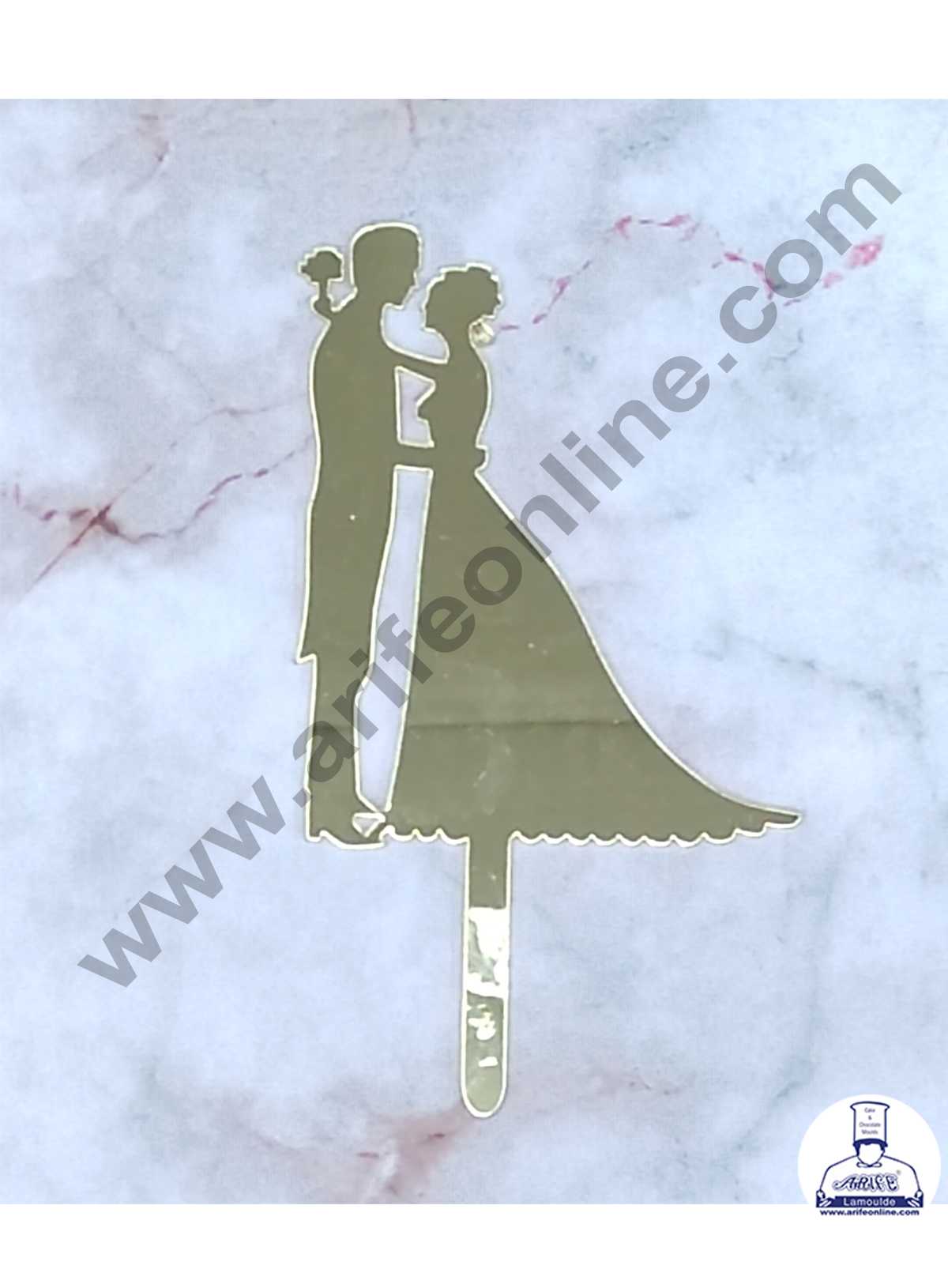 CAKE DECOR™ Mirror Shimmer Shining Acrylic Cake Topper Wedding Couples (SBMT-539)