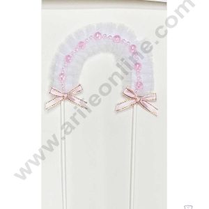 CAKE DECOR™ Net Arch with Beeds Cake Topper - Pink (SB-Topper-302-Pink)