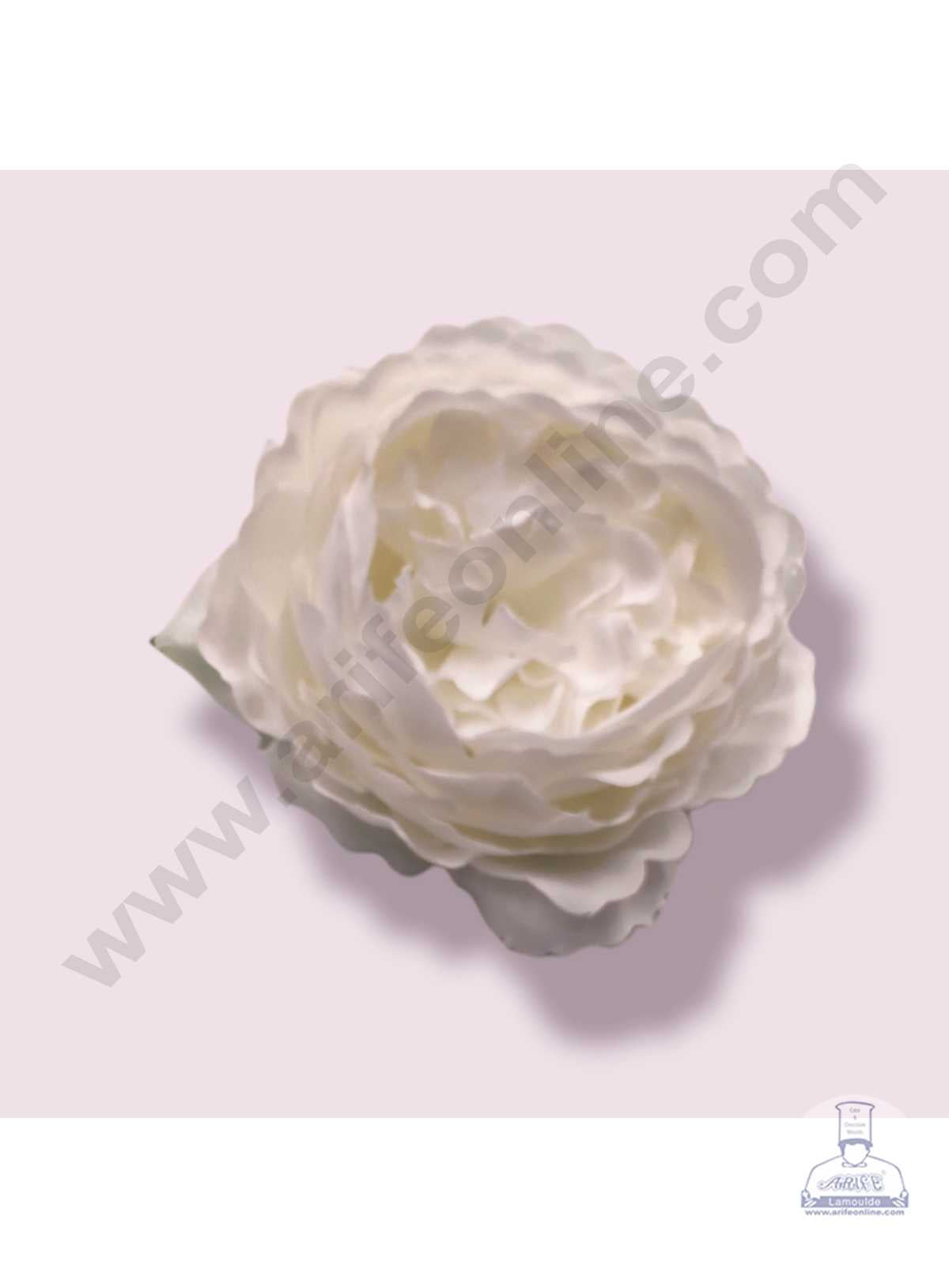 CAKE DECOR™ New Large Peony Artificial Flower For Cake Decoration – White ( 10 pc pack )
