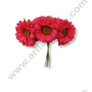 CAKE DECORβ’ New Sunflower Artificial Flower For Cake Decoration β Pink ( 1 Bunch )