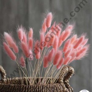 CAKE DECOR™ Peach Color Natural Bunny Tails For Cake Decoration Bouquet Wedding Party Centerpieces Decorative – Peach (50 pcs pack)