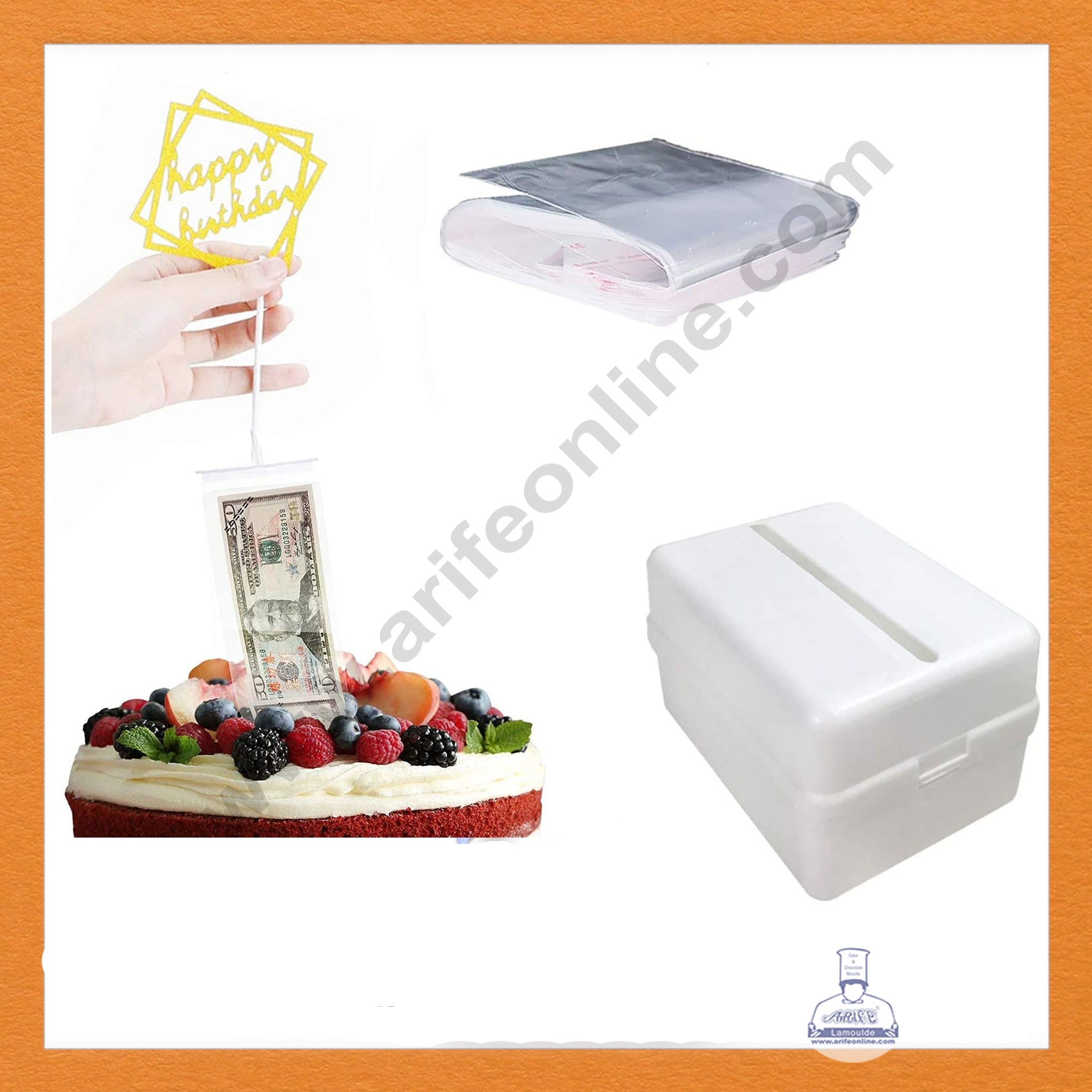 CAKE DECOR™ Plastic Photo Reel Cake Box with Roll SBPR-01