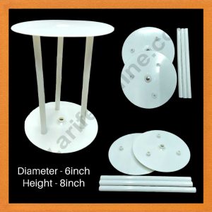 CAKE DECORβ’ Plastic Tier Cake Spacer 6 Inch Base & 8 Inch Height (SB-T-CJ021)