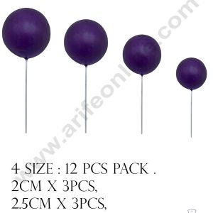 CAKE DECOR™ Purple Faux Balls Topper For Cake and Cupcake Decoration - ( 12 pcs Pack )
