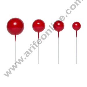 CAKE DECOR™ Red Faux Balls Topper For Cake and Cupcake Decoration - 20 pcs Pack (SB-RedBall-20)