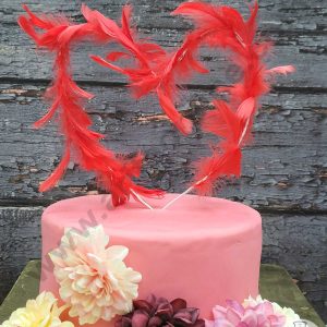 CAKE DECORβ’ Rod Feather Topper For Cake Decorations - Red ( 1 pc Pack )