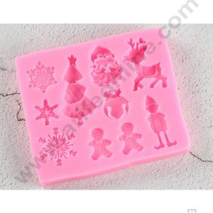 CAKE DECOR™ Silicon 10 Cavity Christmas Theme Silicone Fondant Marzipan Mould (SBSP-CM-003)