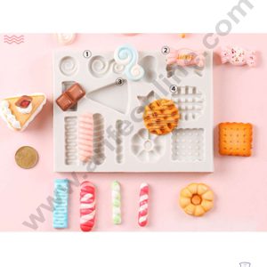 CAKE DECOR™ Silicon 13 Cavity Different Candies Star Pizza Slice Shape Silicone Fondant Mold Silicon Marzipan Mould SBSP-DYF6402