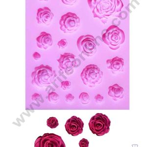CAKE DECOR™ Silicon 21 Cavity Rose Shapes Silicone Fondant Mold Marzipan Mould SBSP-DYF6036