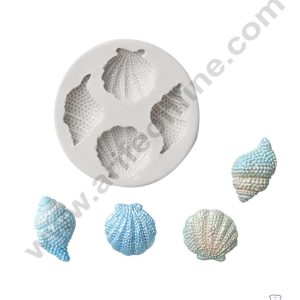 CAKE DECOR™ Silicon 4 Cavity Sea Shells Shapes Silicone Fondant Mold Marzipan Mould SBSP-DYF6678