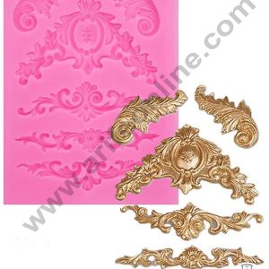 CAKE DECOR™ Silicon 6 Cavity Big Sculpted Vintage Flower Lace Silicone Fondant Mould Marzipan Mould SBSP-F012FBIG